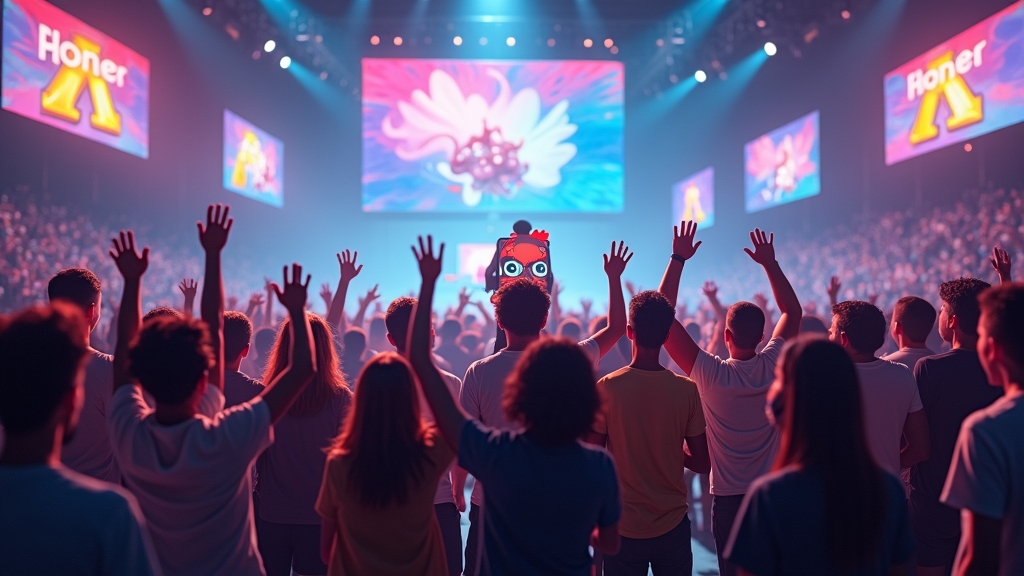Digital tournament scene showcasing chicken app competition.